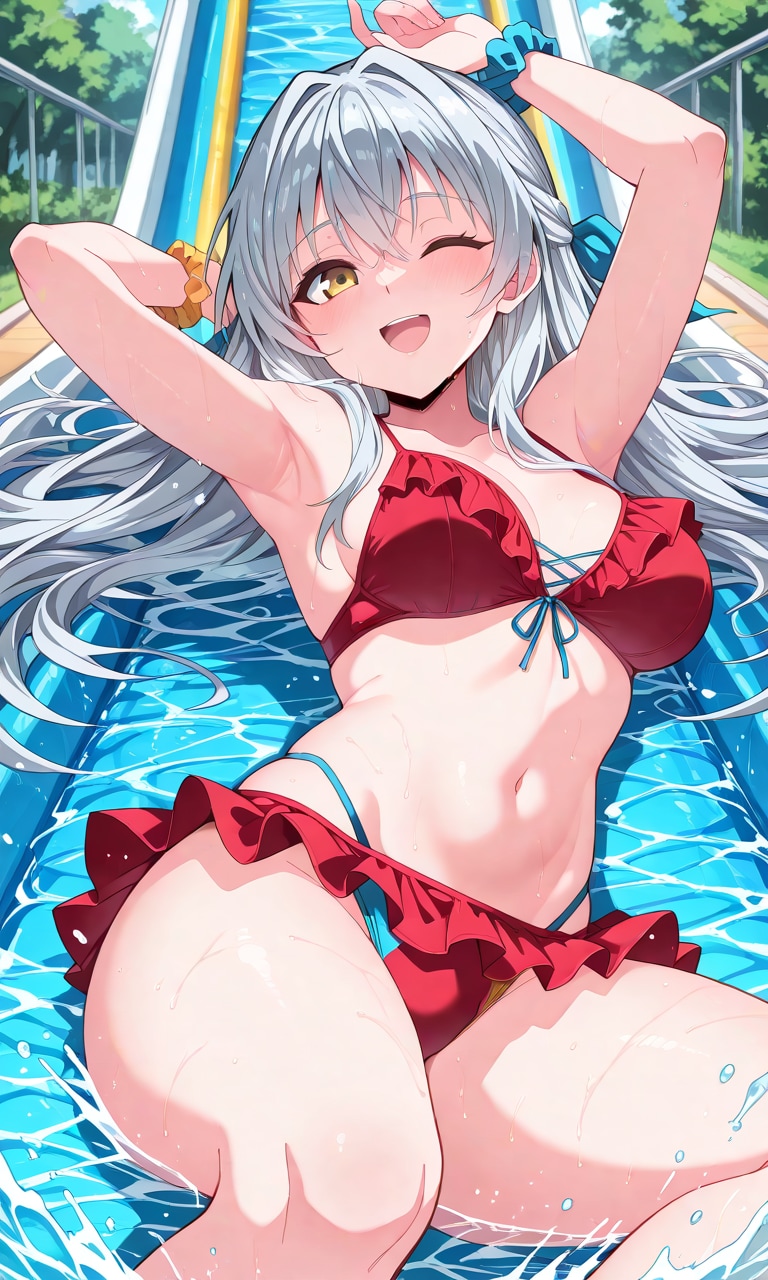 夏とウォータースライダーと彼女