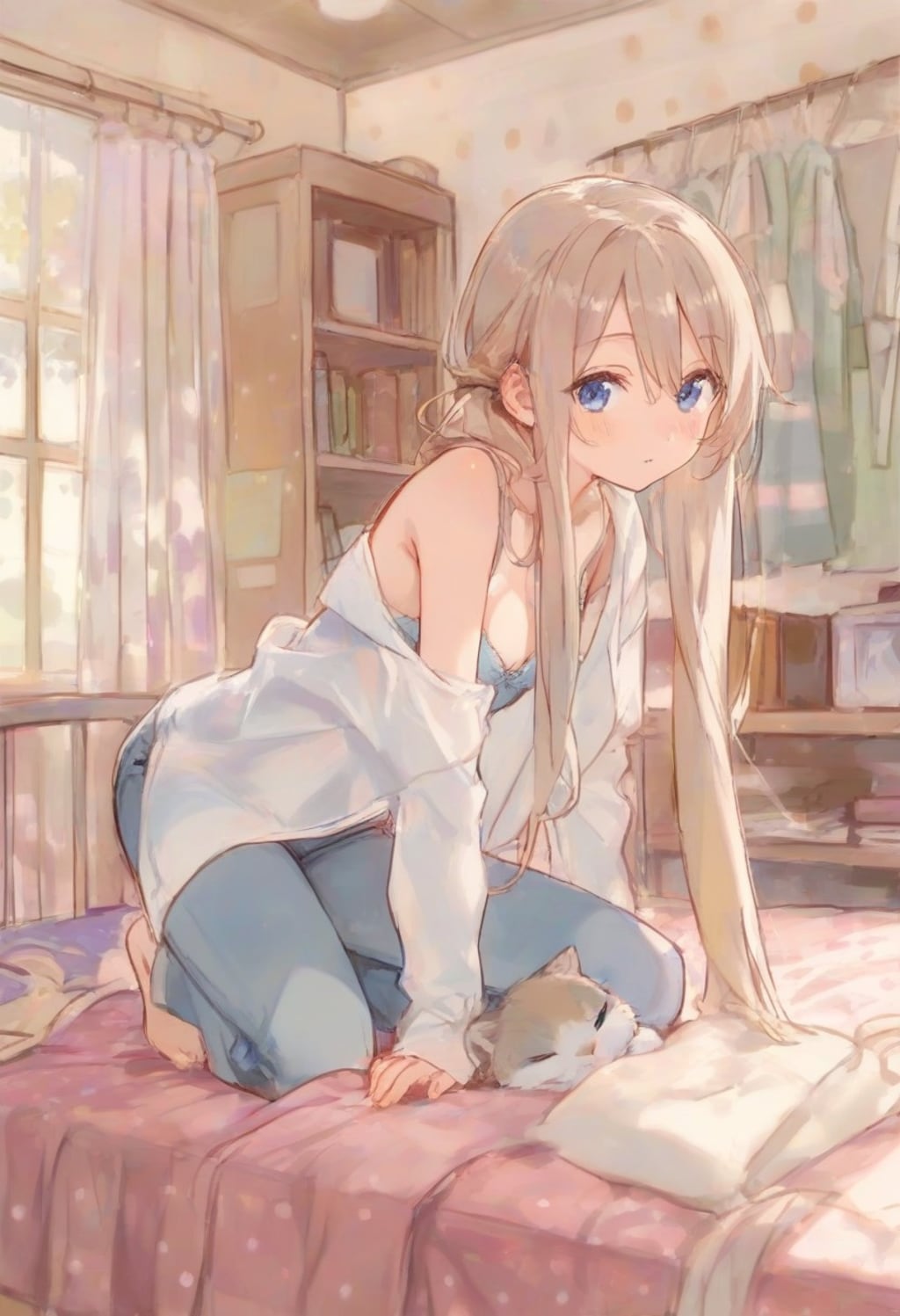 少女の部屋(水彩タッチ)(103)