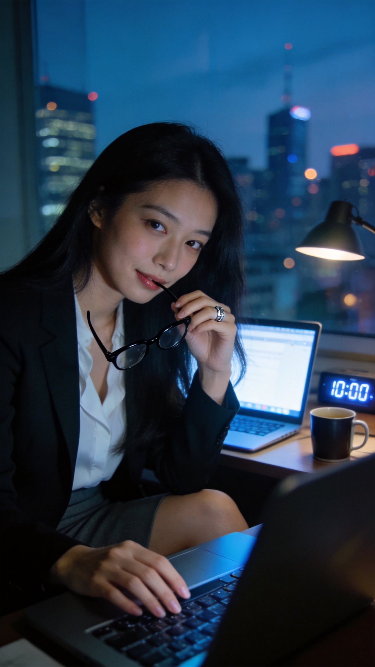 10 PM Office Glow | の人気AIイラスト・グラビア