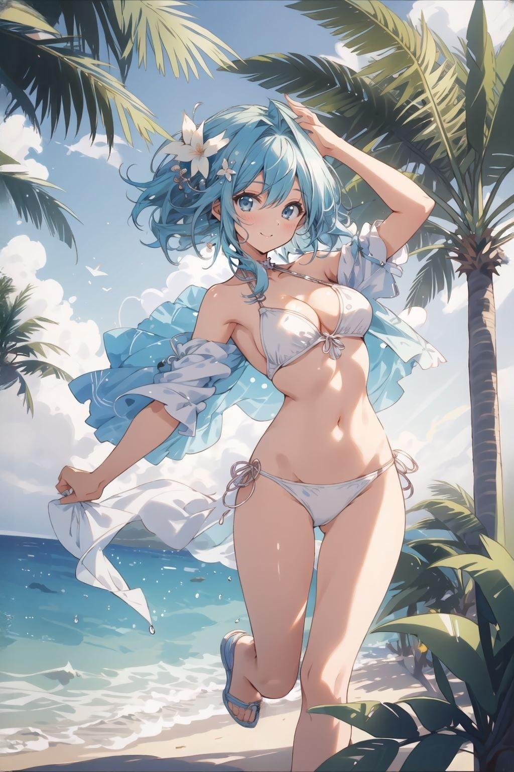 ビーチの素敵な少女