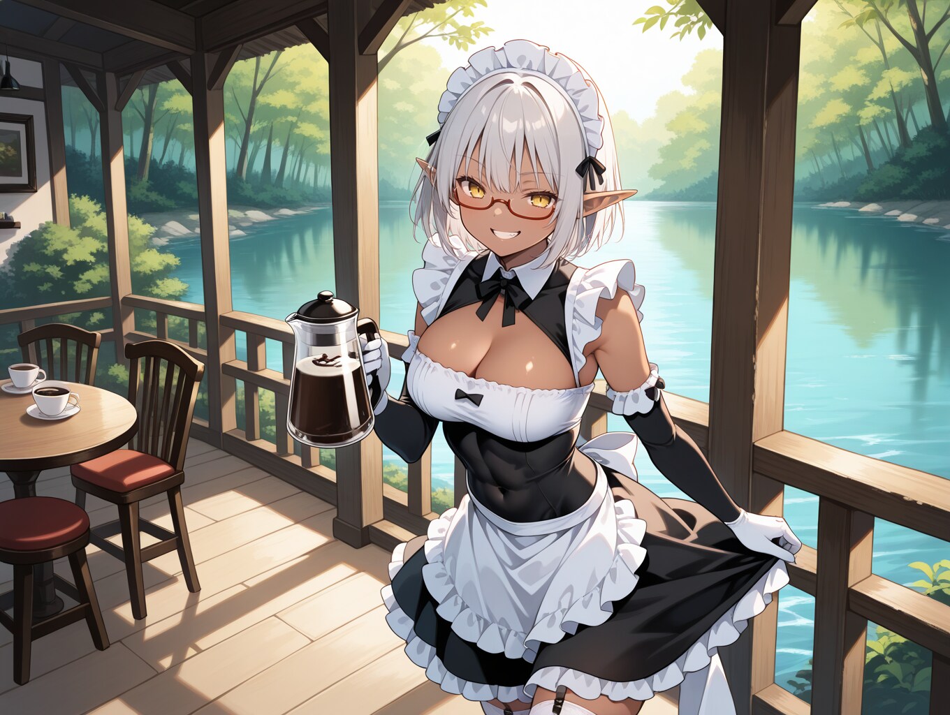 【今日の腹筋】奥の森にある喫茶店 | の人気AIイラスト・グラビア