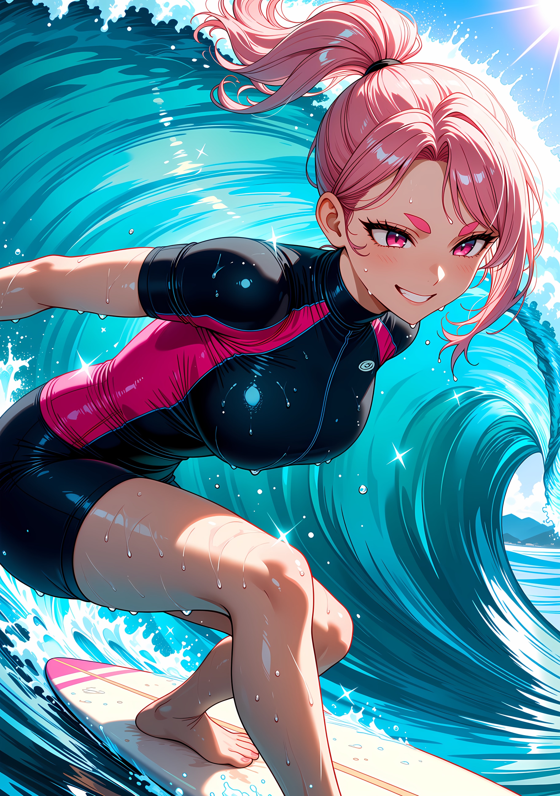波乗りピンク