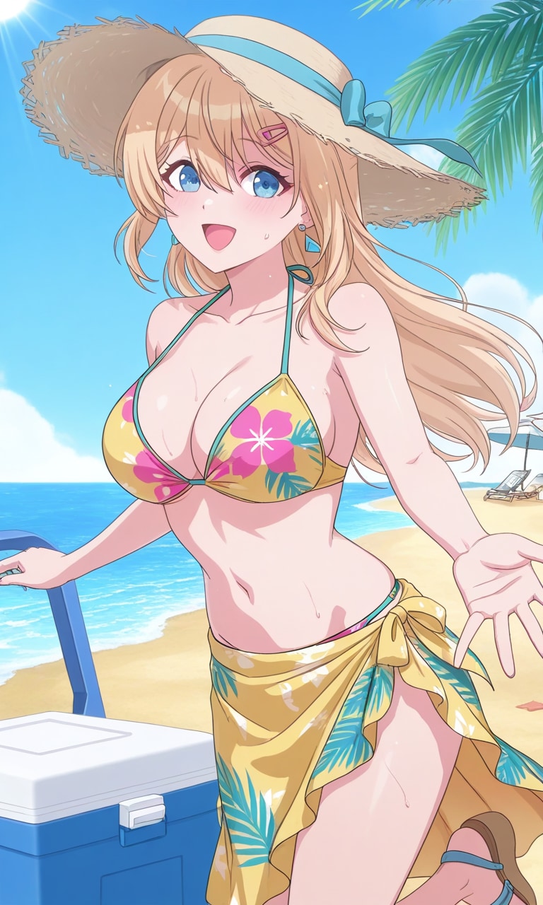 パレオビキニでバカンスの天海夕👙🏖️❤️
