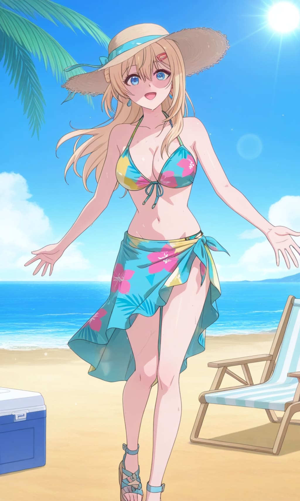パレオビキニでバカンスの天海夕👙🏖️❤️