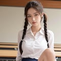 開脚パンちら女子高生 5枚目