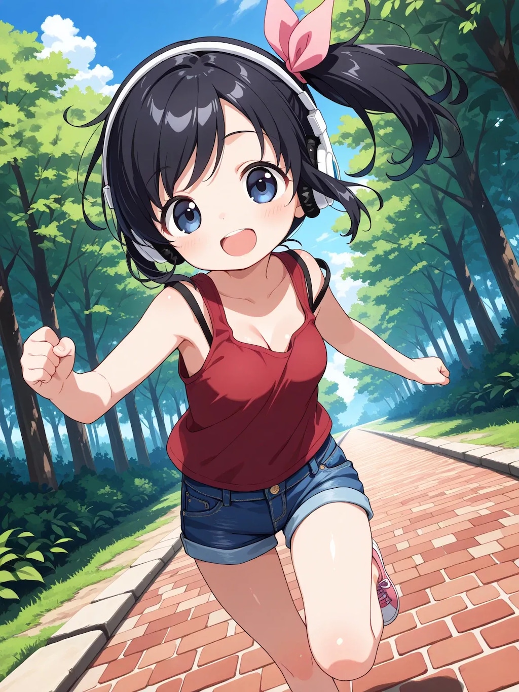 走りながらヘッドフォン