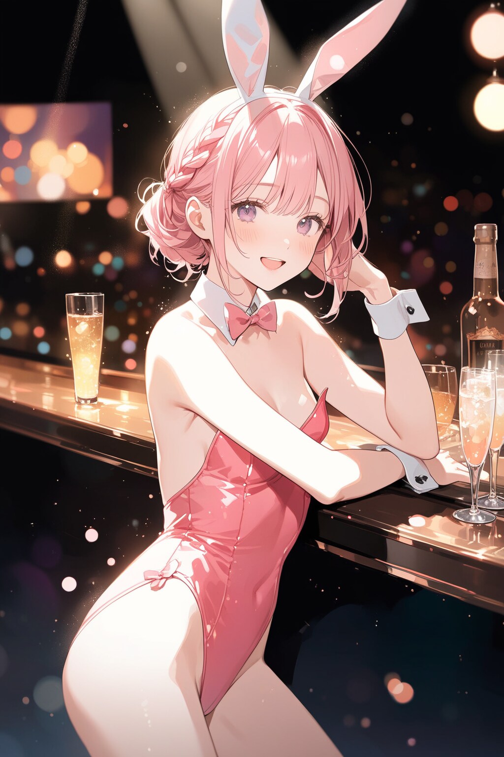 ピンク髪のバニーガール（2）