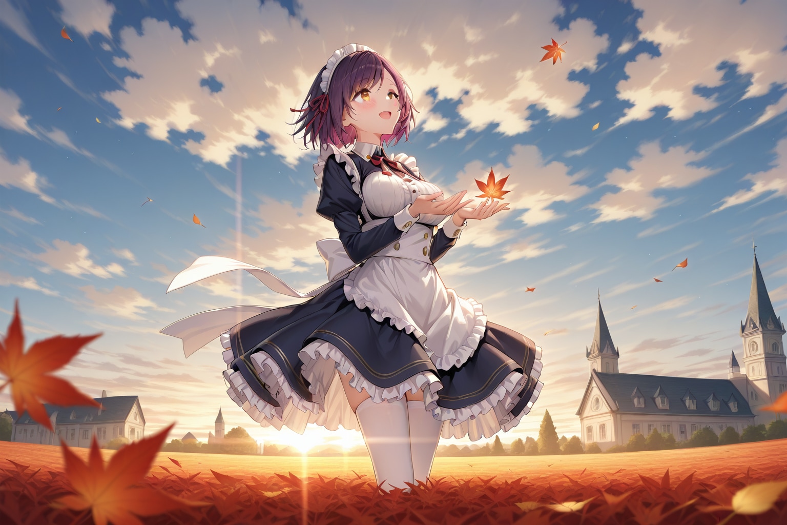 こんにちは（挨拶メイドの芽衣ちゃん） | の人気AIイラスト・グラビア