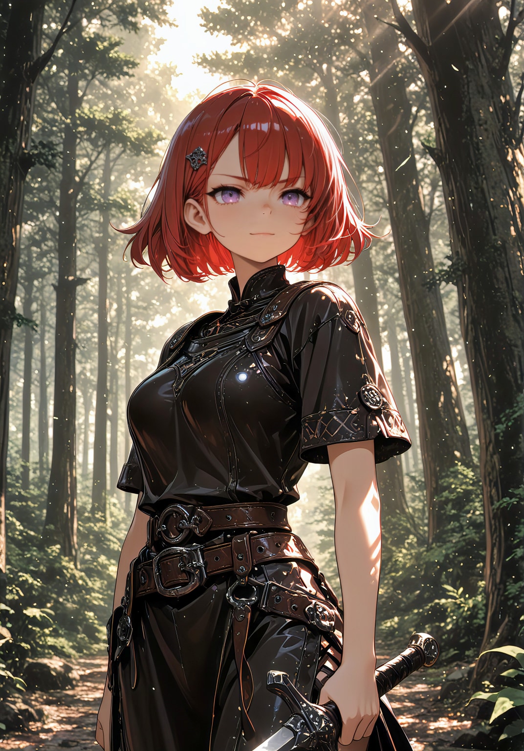 黒衣の半袖剣士