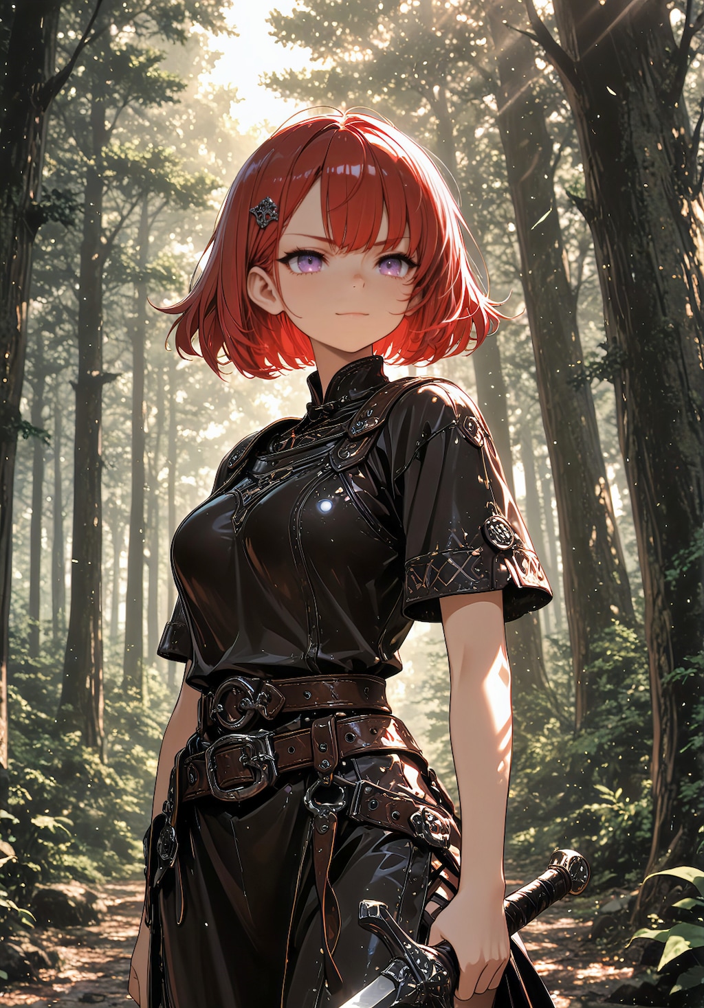 黒衣の半袖剣士