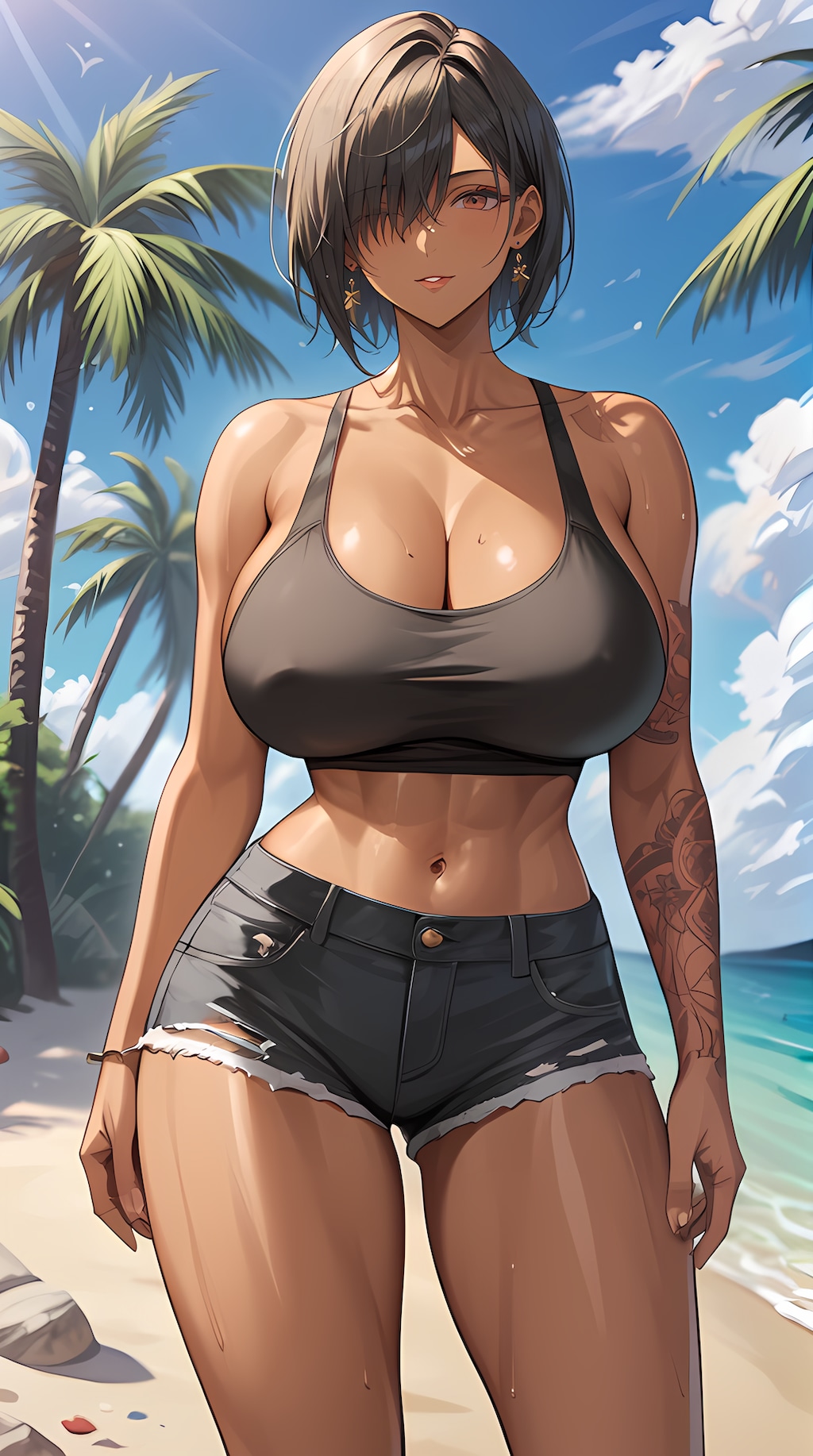 褐色肌のお姉さん