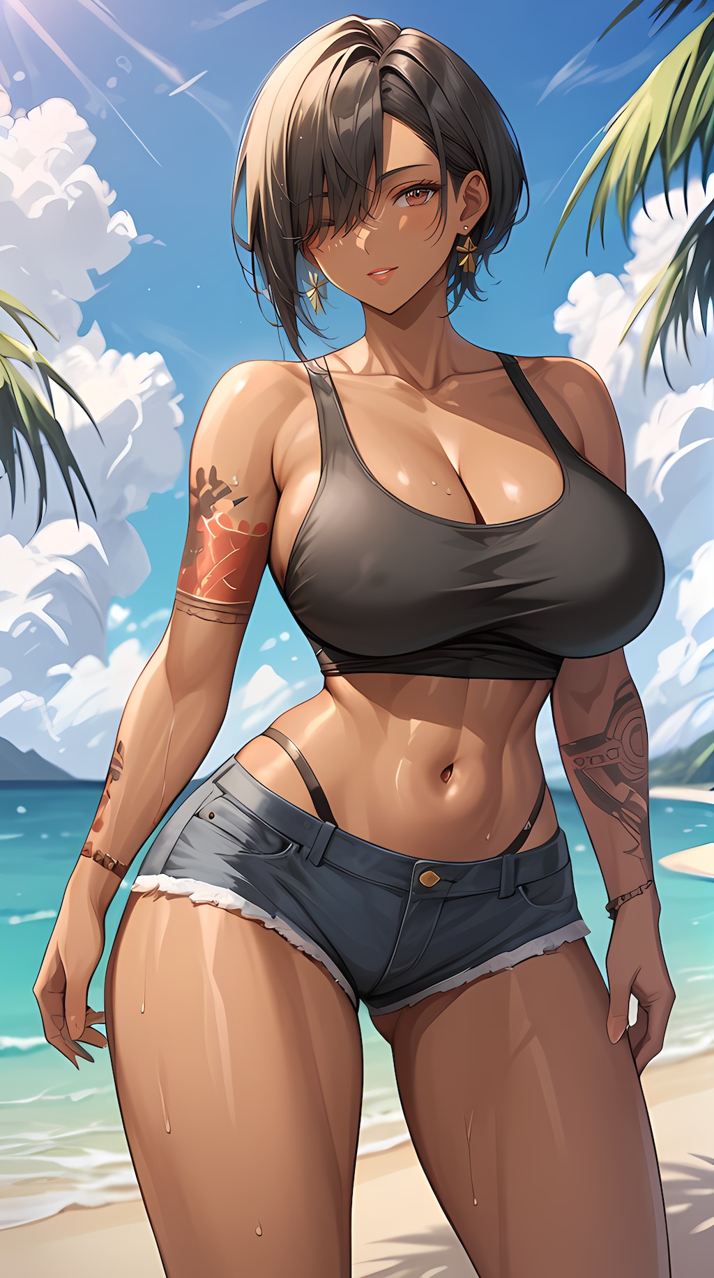 褐色肌のお姉さん