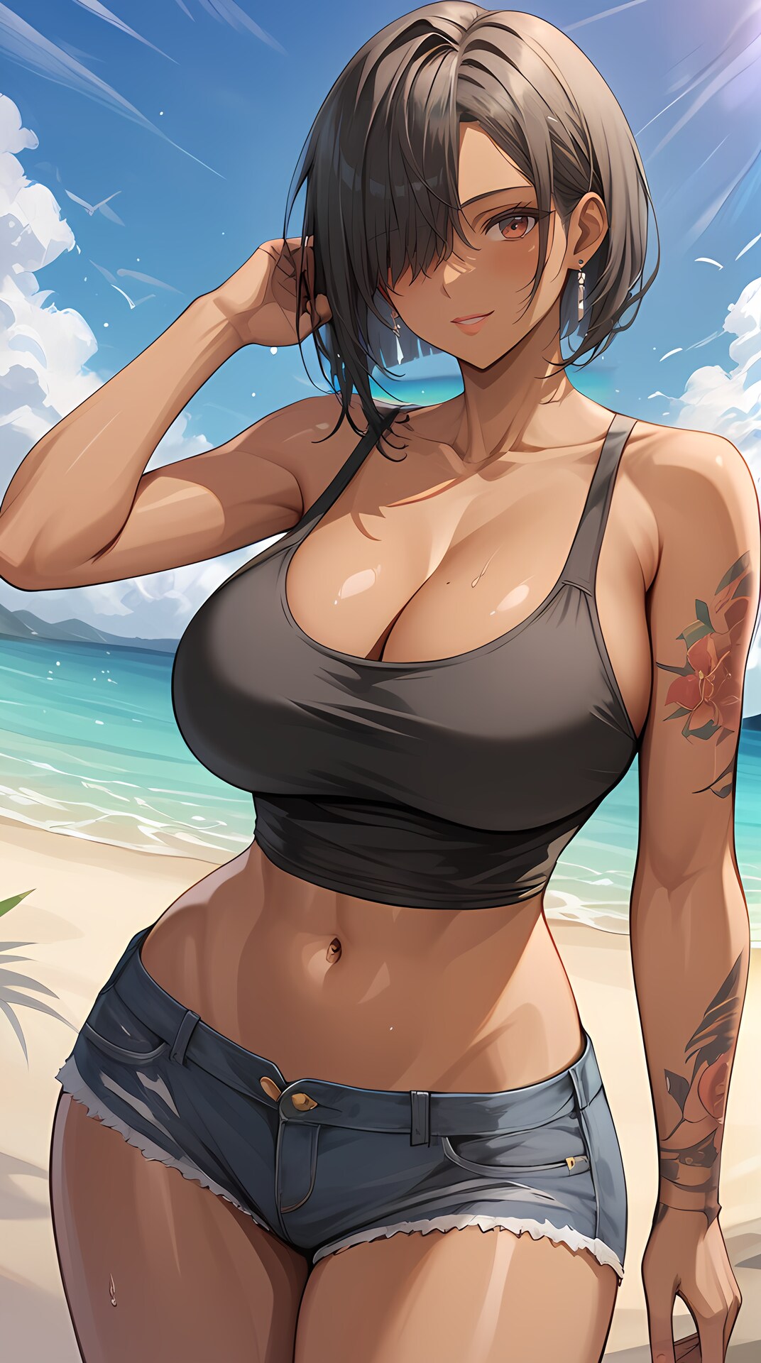 褐色肌のお姉さん