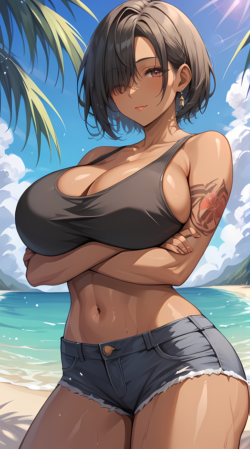 褐色肌のお姉さん