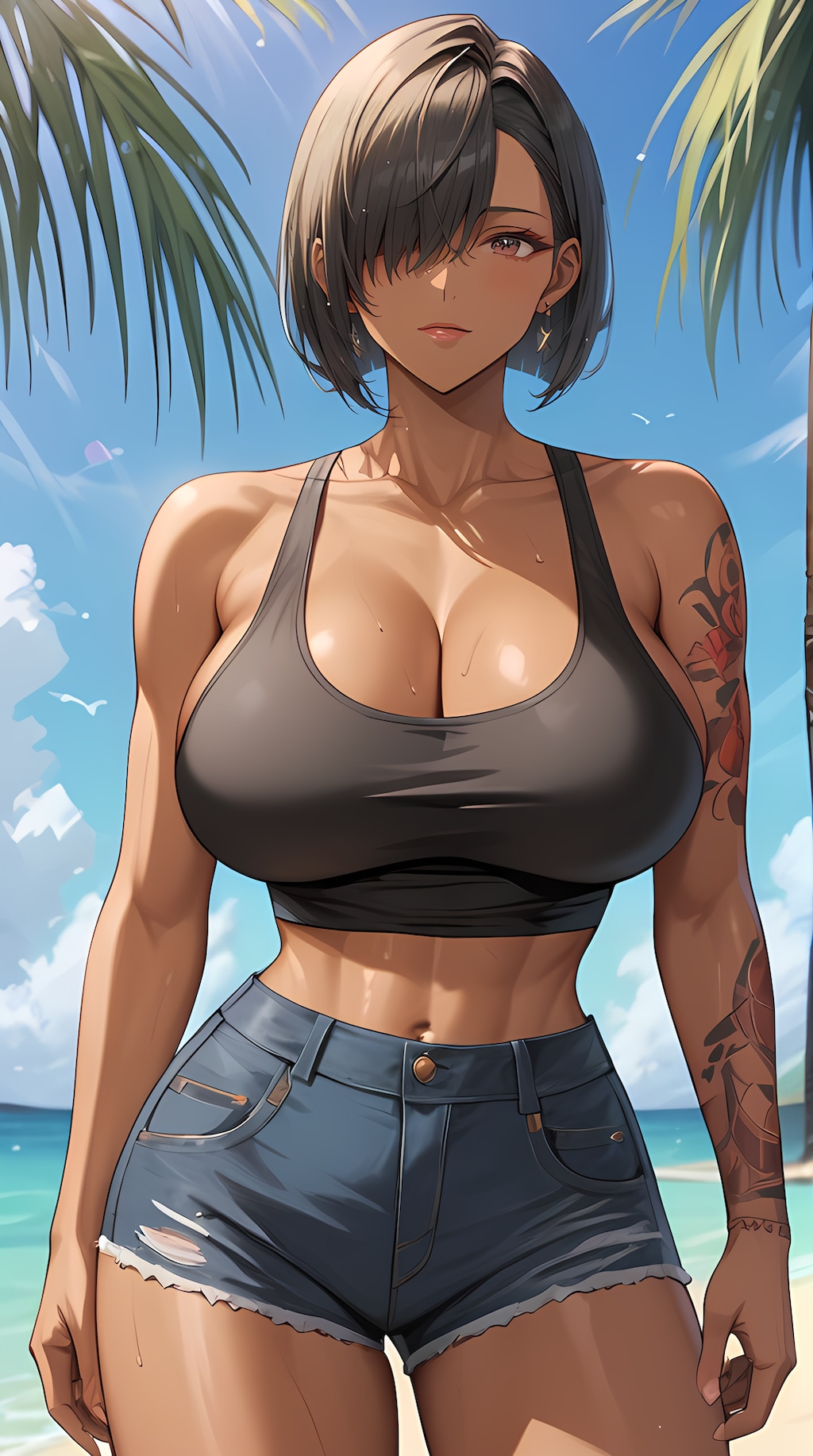 褐色肌のお姉さん