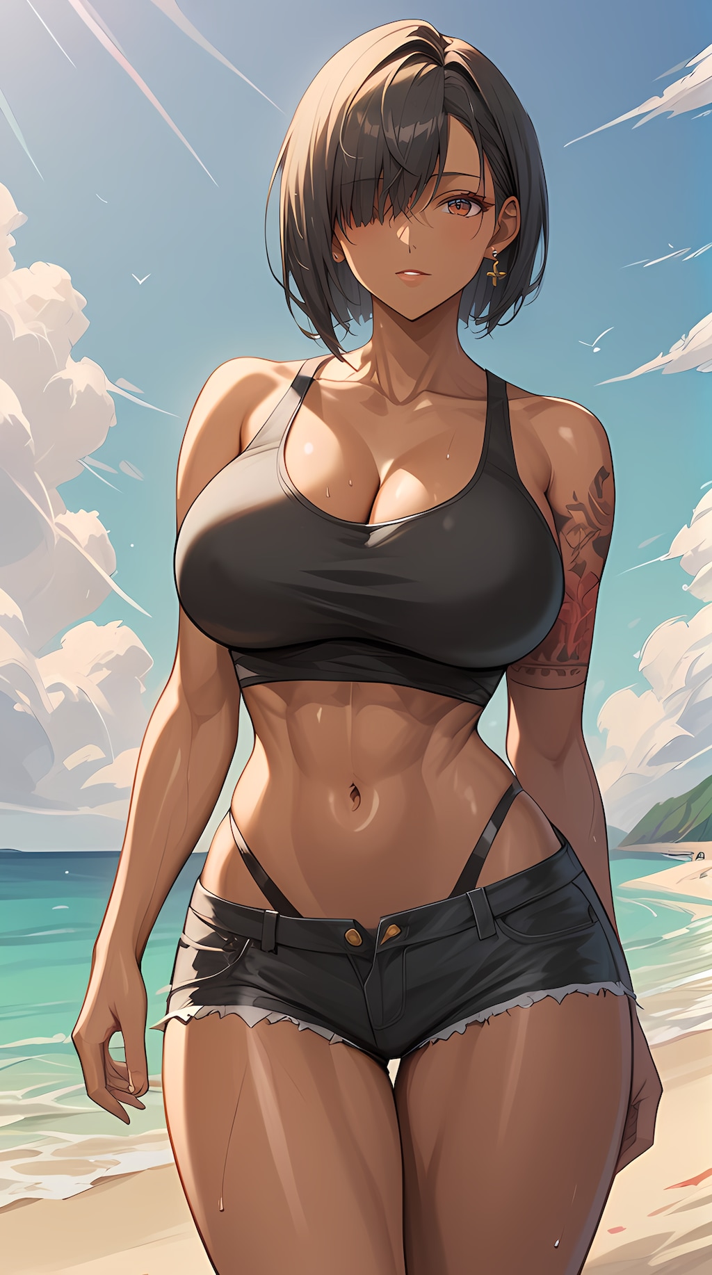 褐色肌のお姉さん