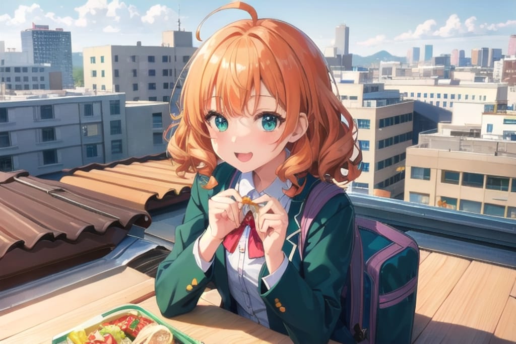 屋上でお昼ご飯