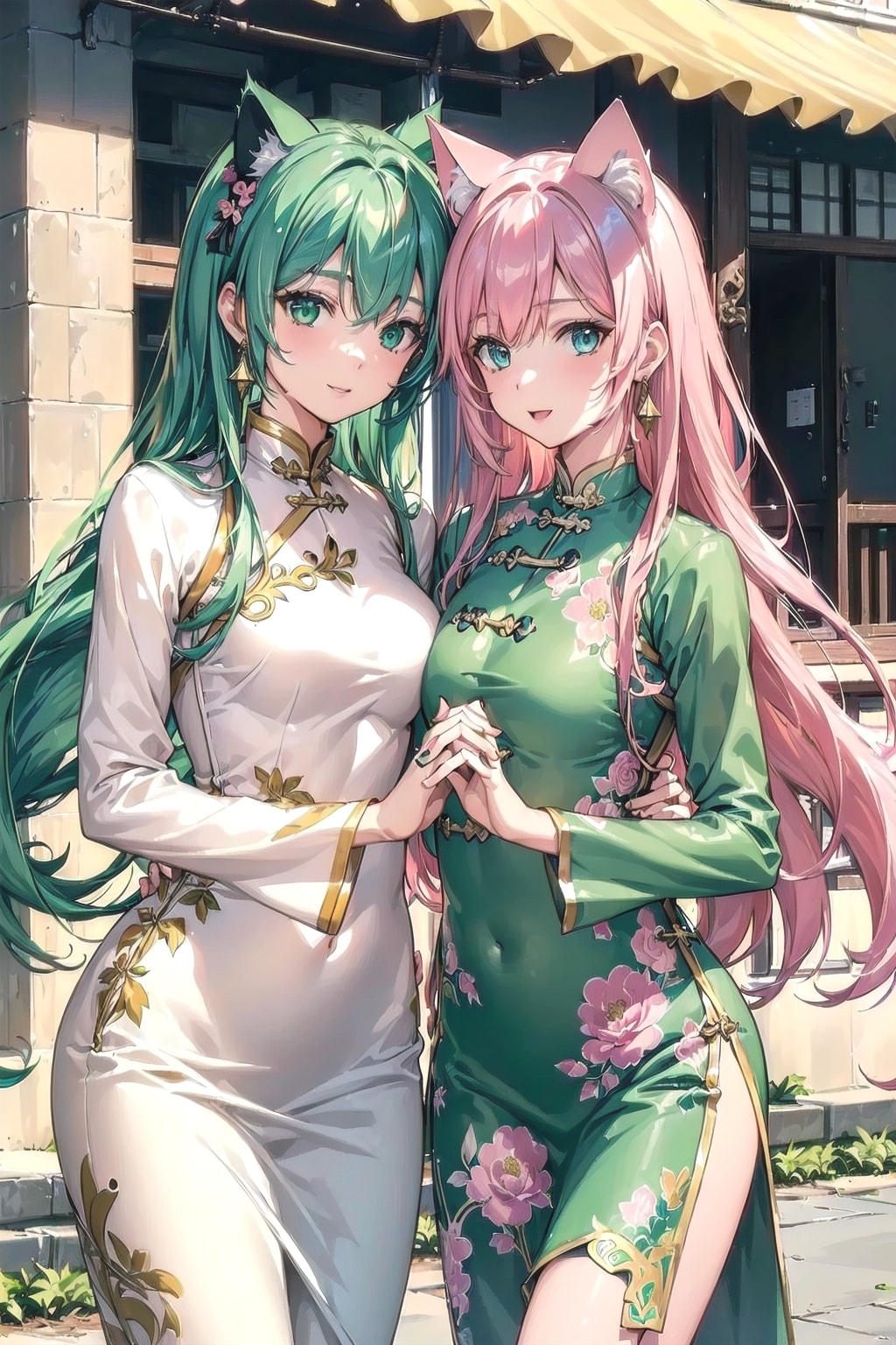 アオザイの猫耳姉妹🐱🐱