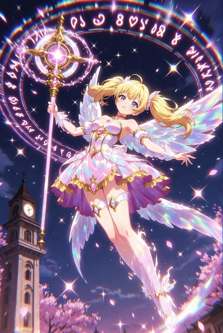 桜舞う時空の変身 ～光の螺旋に包まれた魔法少女～
