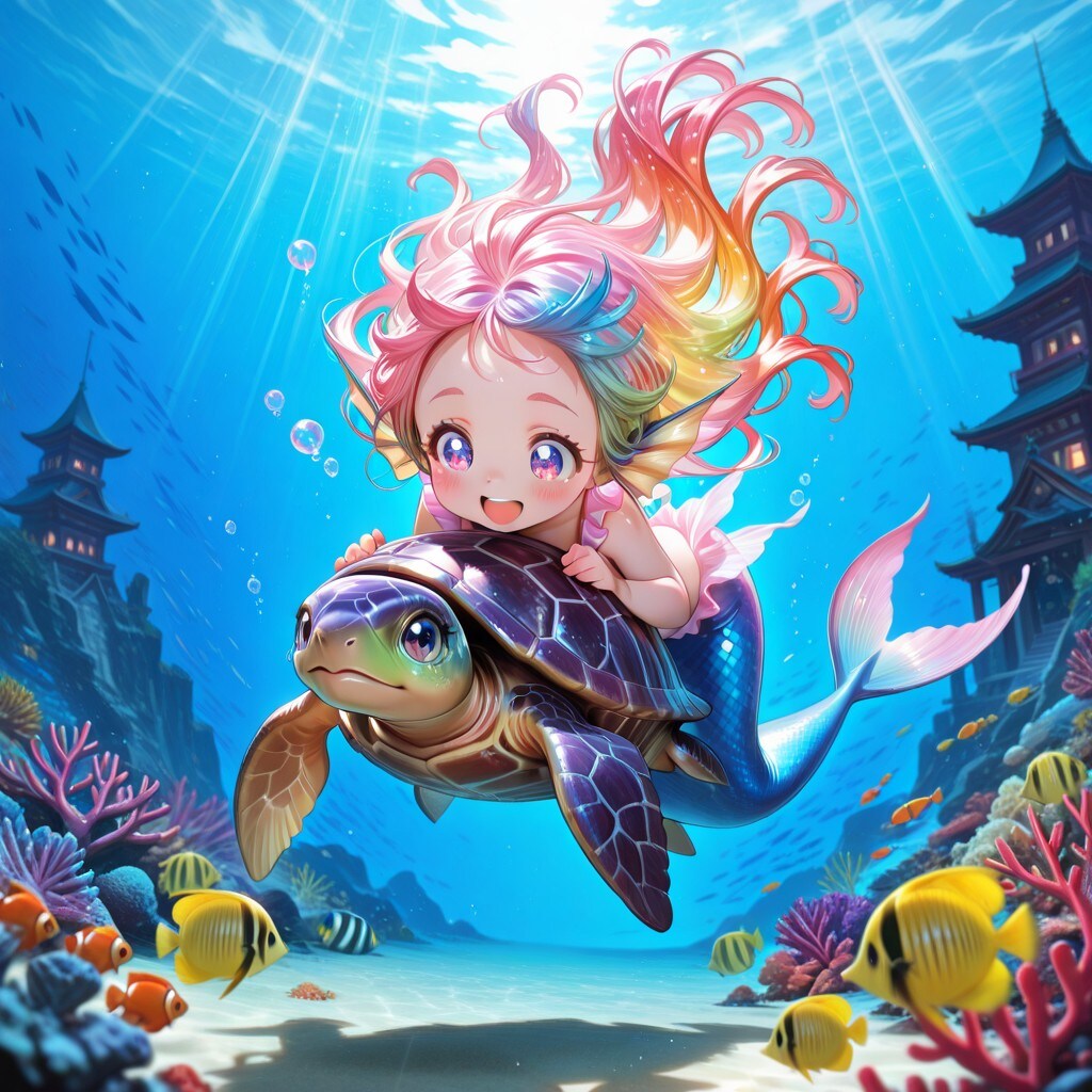 5枚）ウミガメと人魚さん
