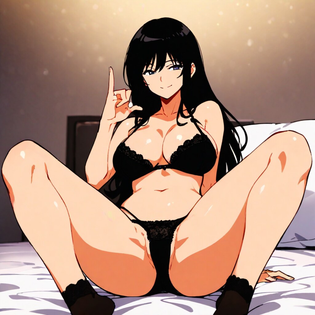香苗さんの黒下着集