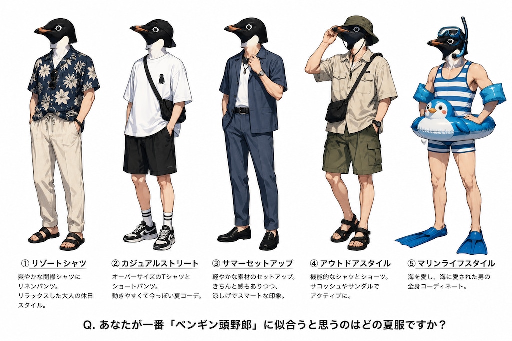 いや～どれもよく似合って……うん？
