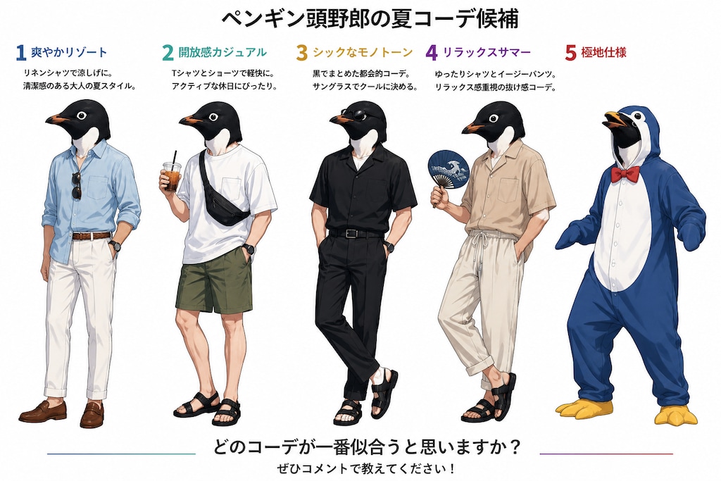 いや～どれもよく似合って……うん？