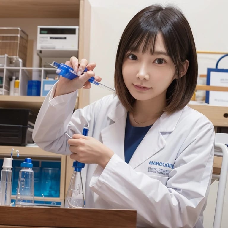 黒髪ボブで白衣の美女３５ | の人気AIイラスト・グラビア