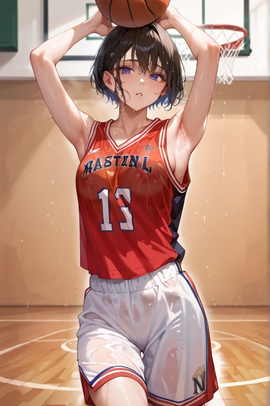 AI画伯に描いて頂いたバスケ先輩の雄姿