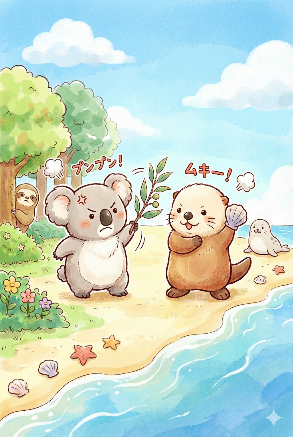 コアラとラッコのケンカ🐚