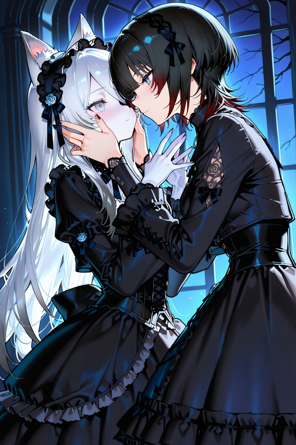 ゴシックの少女たち（黒髪とケモ耳） | の人気AIイラスト・グラビア