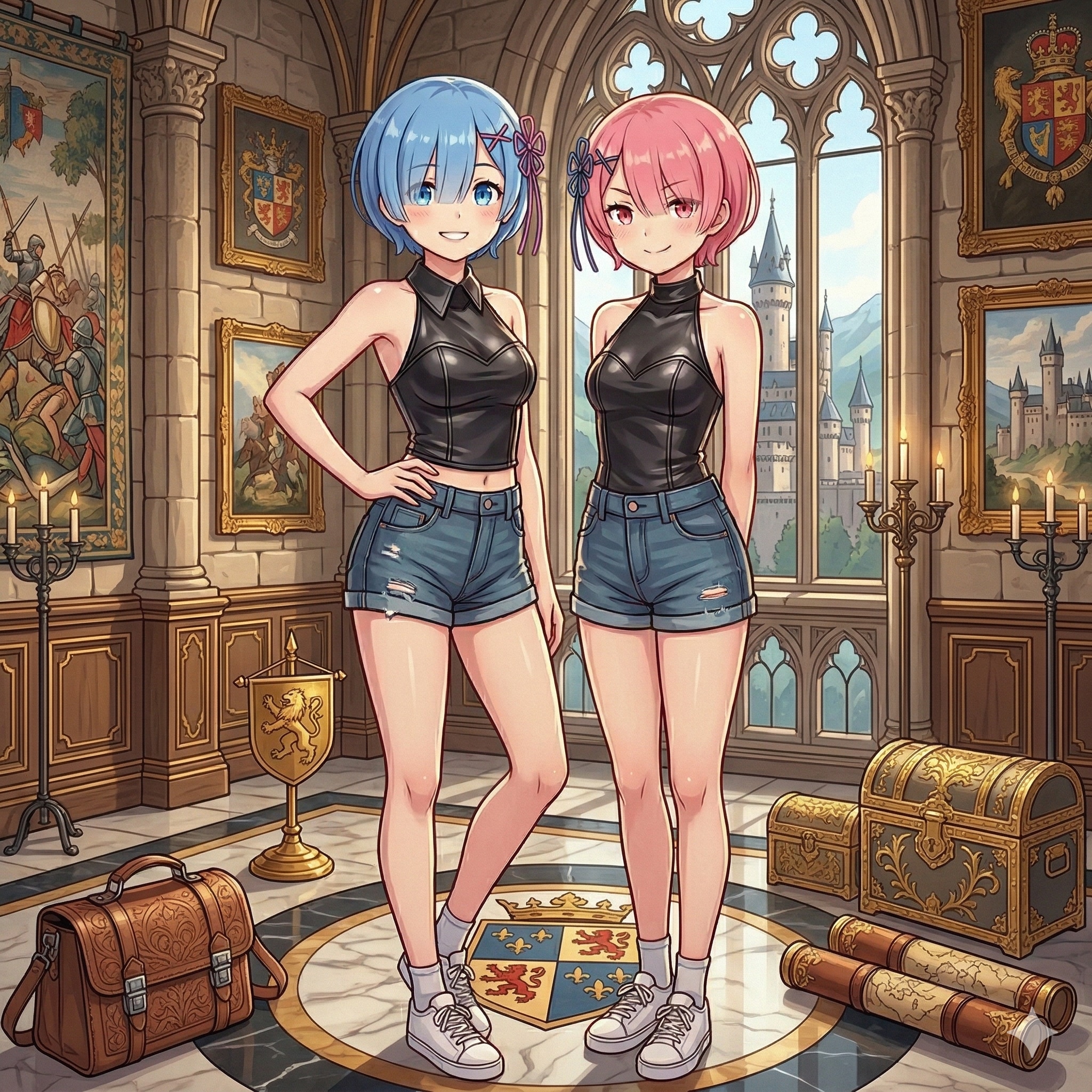レムさんとラムさん ホットパンツ