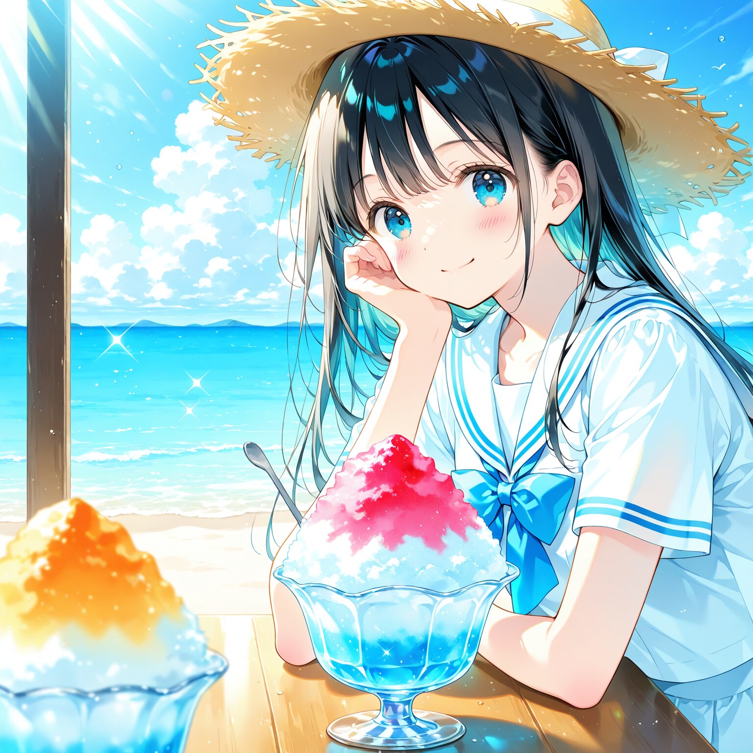 海辺でデート | の人気AIイラスト・グラビア