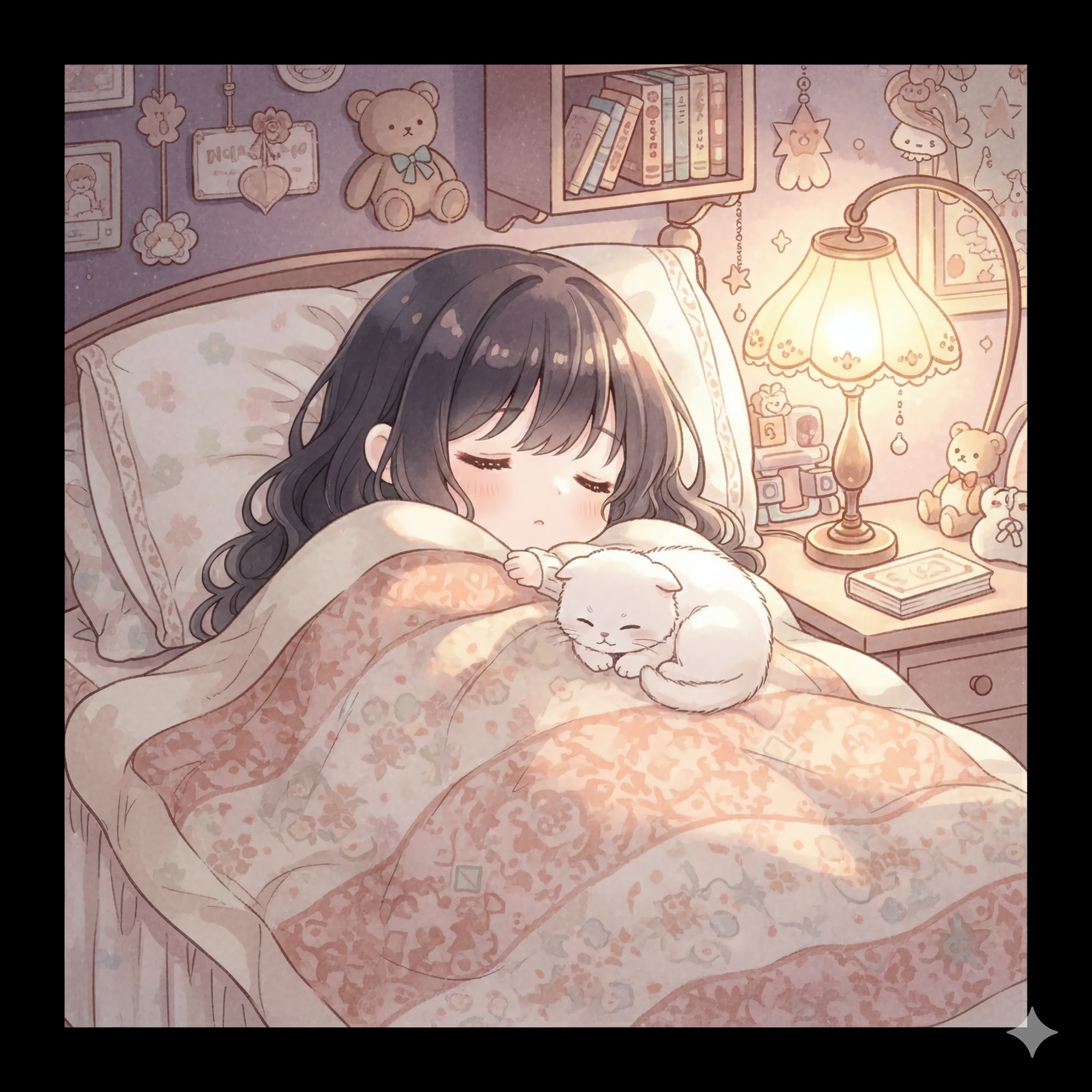 にゃんことおやすみ🐱💕 | の人気AIイラスト・グラビア