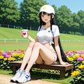 さくらと公園デート(へそ出しTシャツ版) 5枚目