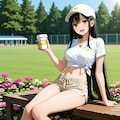 さくらと公園デート(へそ出しTシャツ版) 4枚目
