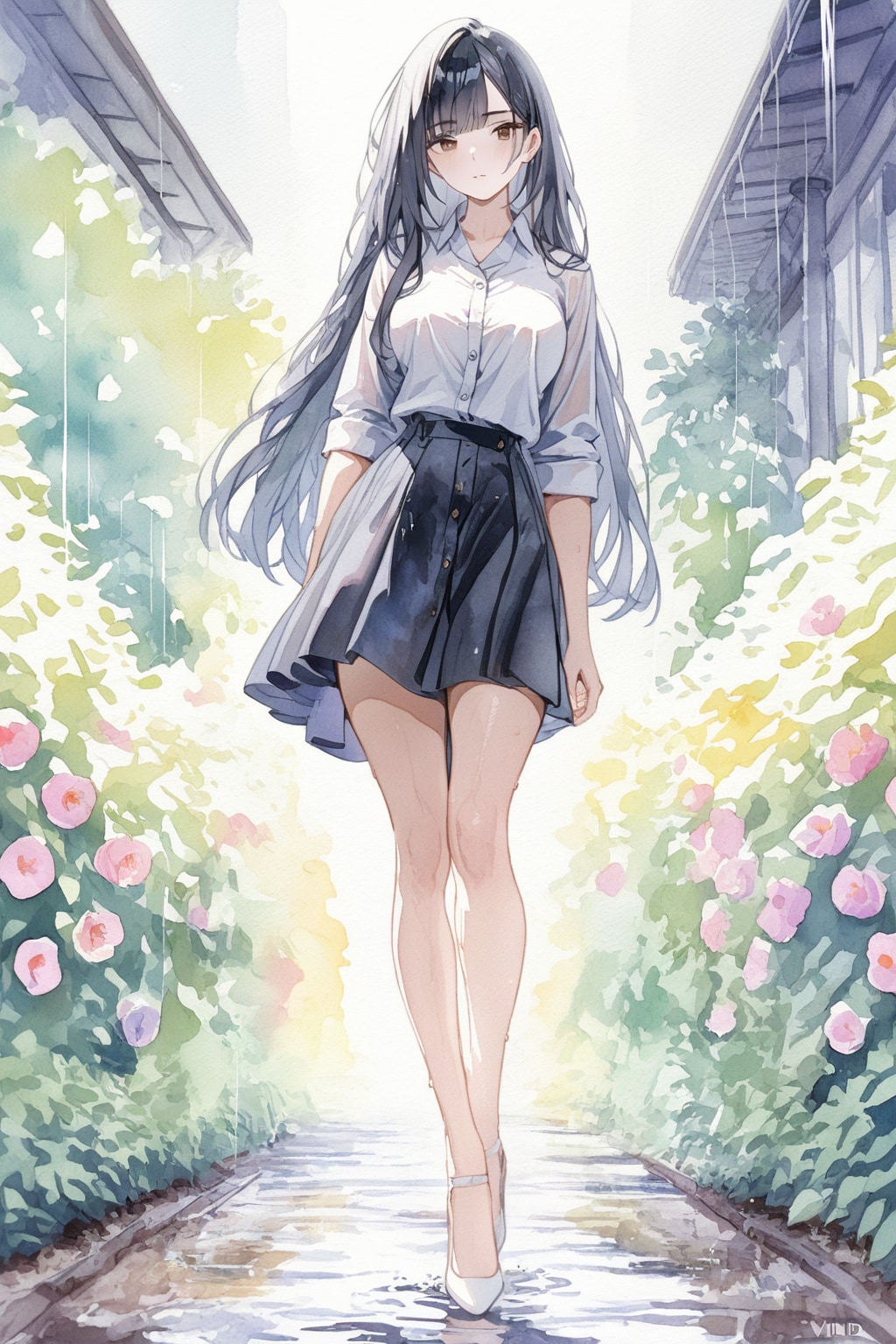 濡れたドレスシャツ | の人気AIイラスト・グラビア