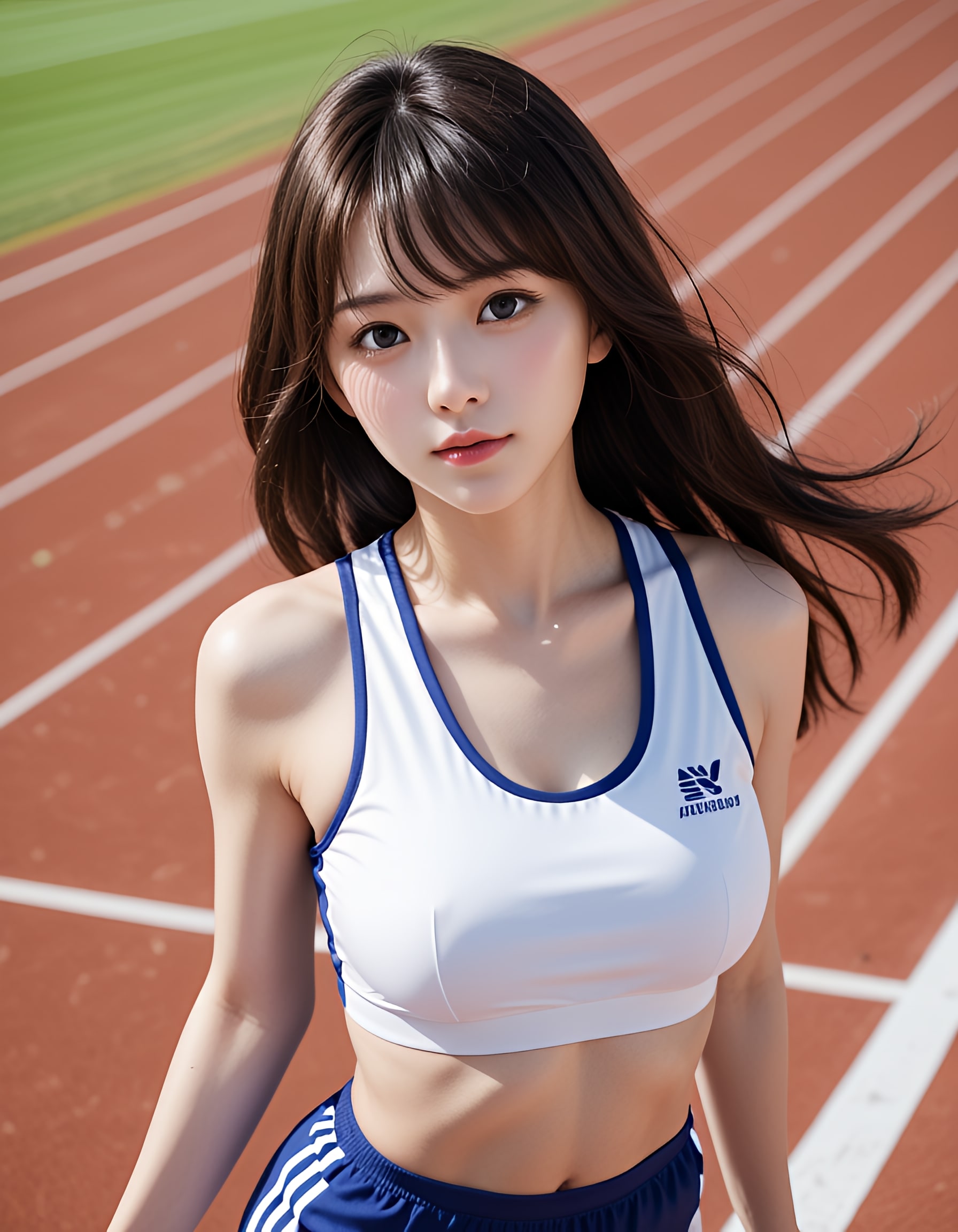 陸上部の清楚美女
