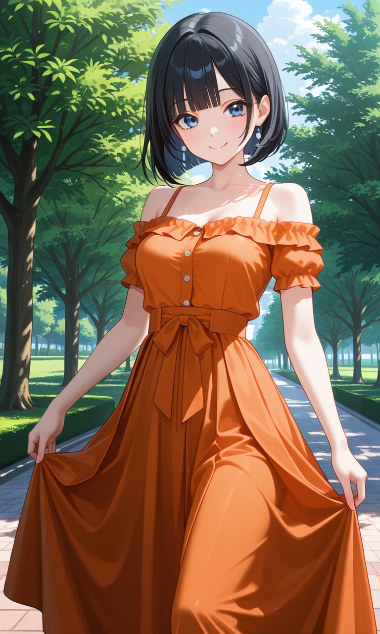 ロングスカート愛好家さんとこの黒髪栞ちゃん