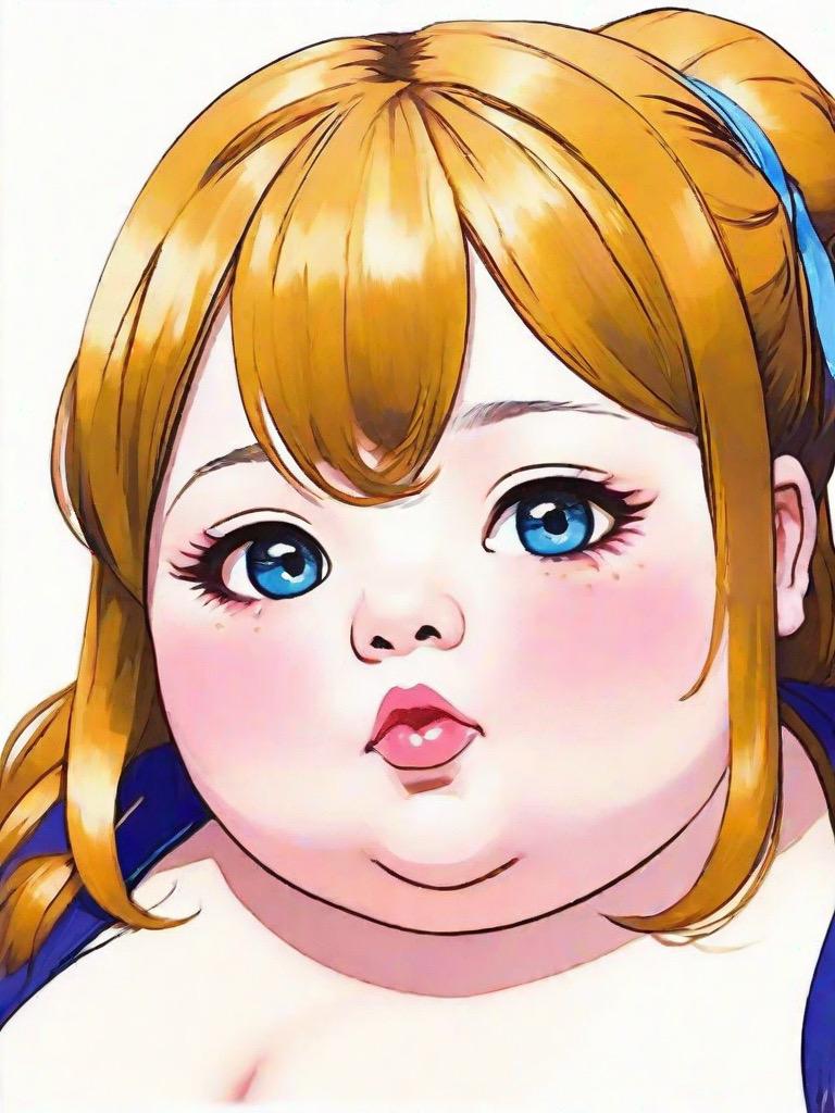丸顔女性