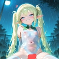 淫紋エルフさんに白競泳水着ニーソ着てもらいました(DIRT, CORIS, NTR Mix, WAI NSFW, Hassaku) 4枚目