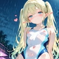淫紋エルフさんに白競泳水着ニーソ着てもらいました(DIRT, CORIS, NTR Mix, WAI NSFW, Hassaku) 3枚目