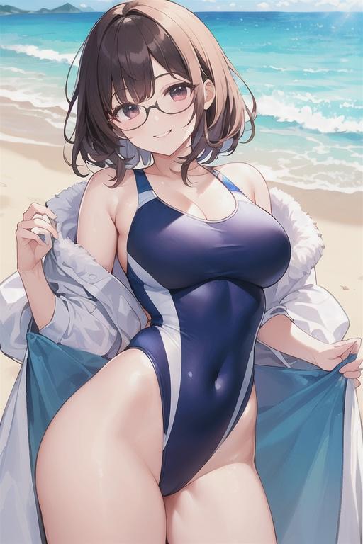 競泳水着眼鏡ちゃん
