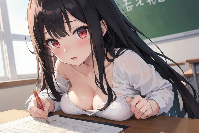 机の上に