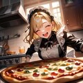 おピッツァ焼いたよ！メイドちゃん🍕🍕 4枚目