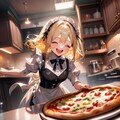おピッツァ焼いたよ！メイドちゃん🍕🍕 3枚目