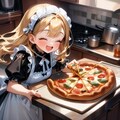 おピッツァ焼いたよ！メイドちゃん🍕🍕 5枚目