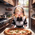 おピッツァ焼いたよ！メイドちゃん🍕🍕 2枚目