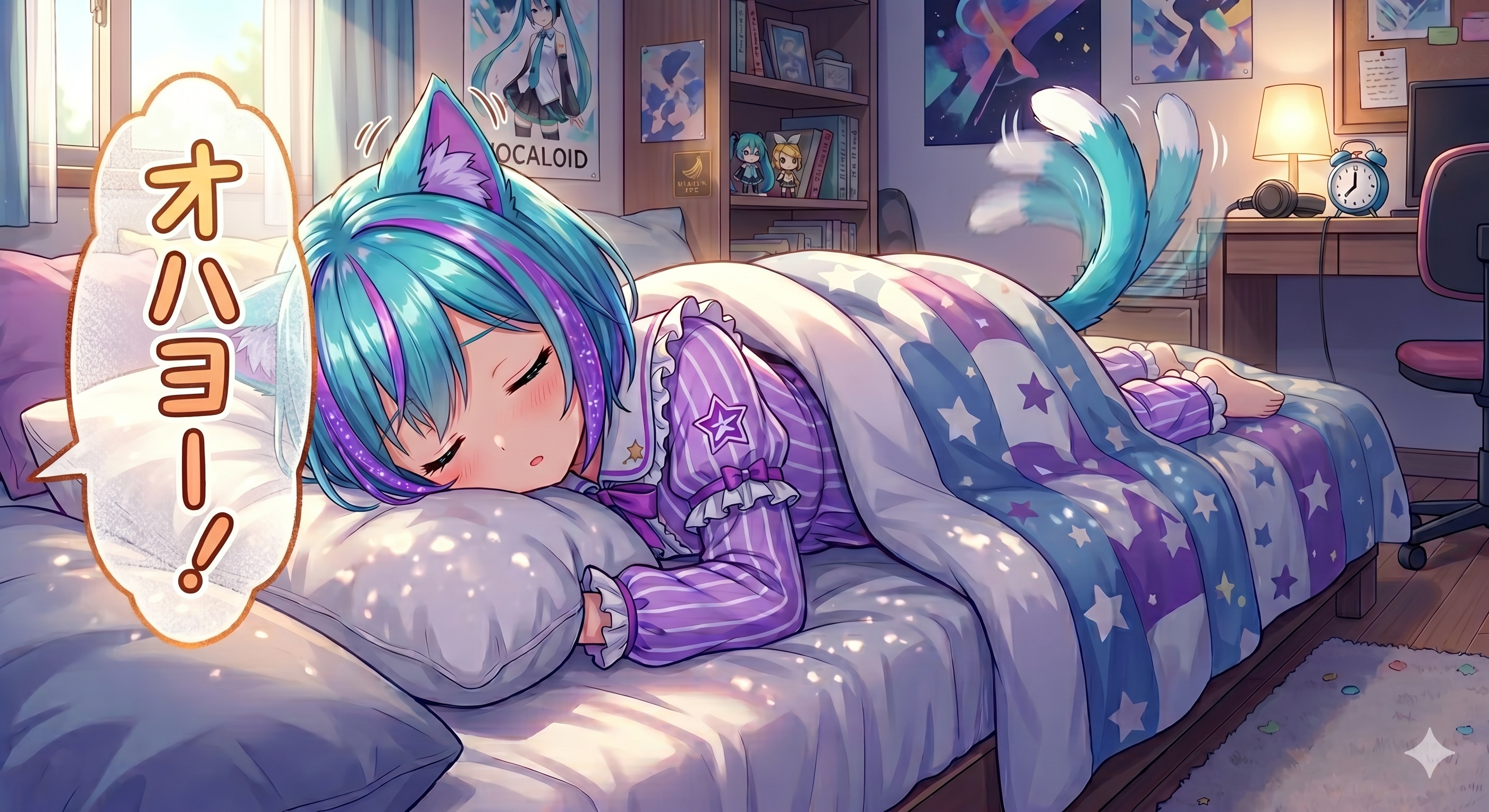 ミケちゃんのシッポは早起きです✨ | の人気AIイラスト・グラビア