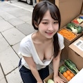 八百屋で働く娘さん 9枚目